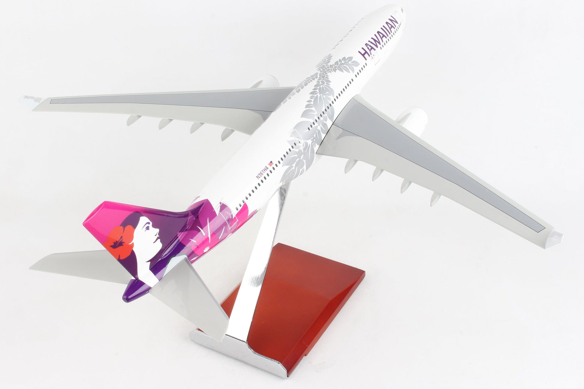 SKR9201 SKYMARKS HAWAIIAN A330-200 1/100 W/WOOD STAND & GEAR